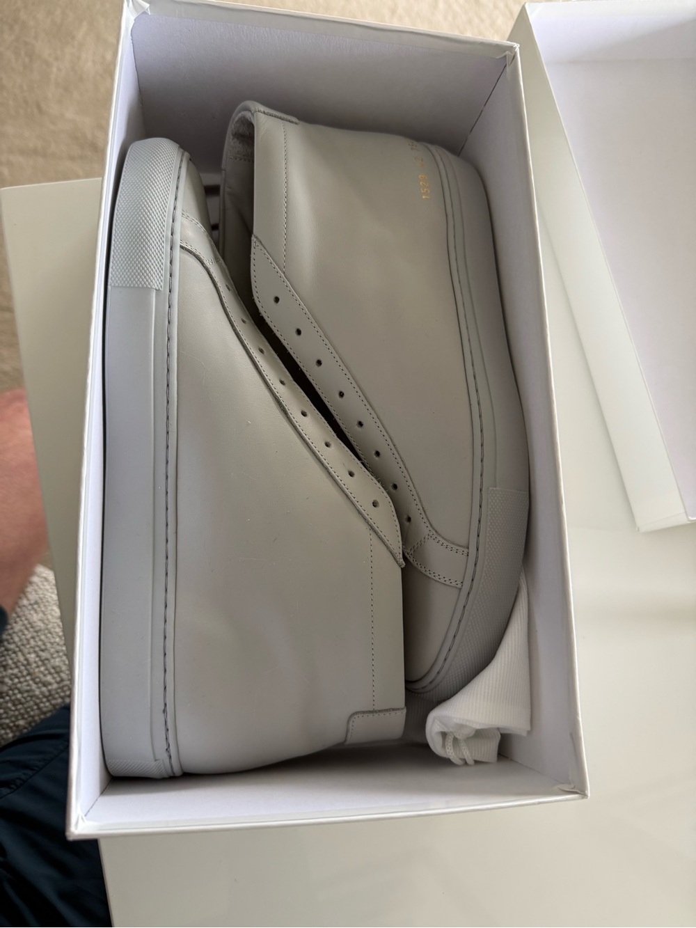 Common Projects High-Top Sneakers in Light Gray